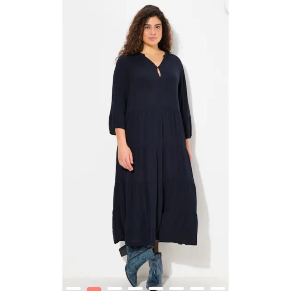 J.Jill Split Neck 3/4 Sleeve A-Line Dress Size XL tall